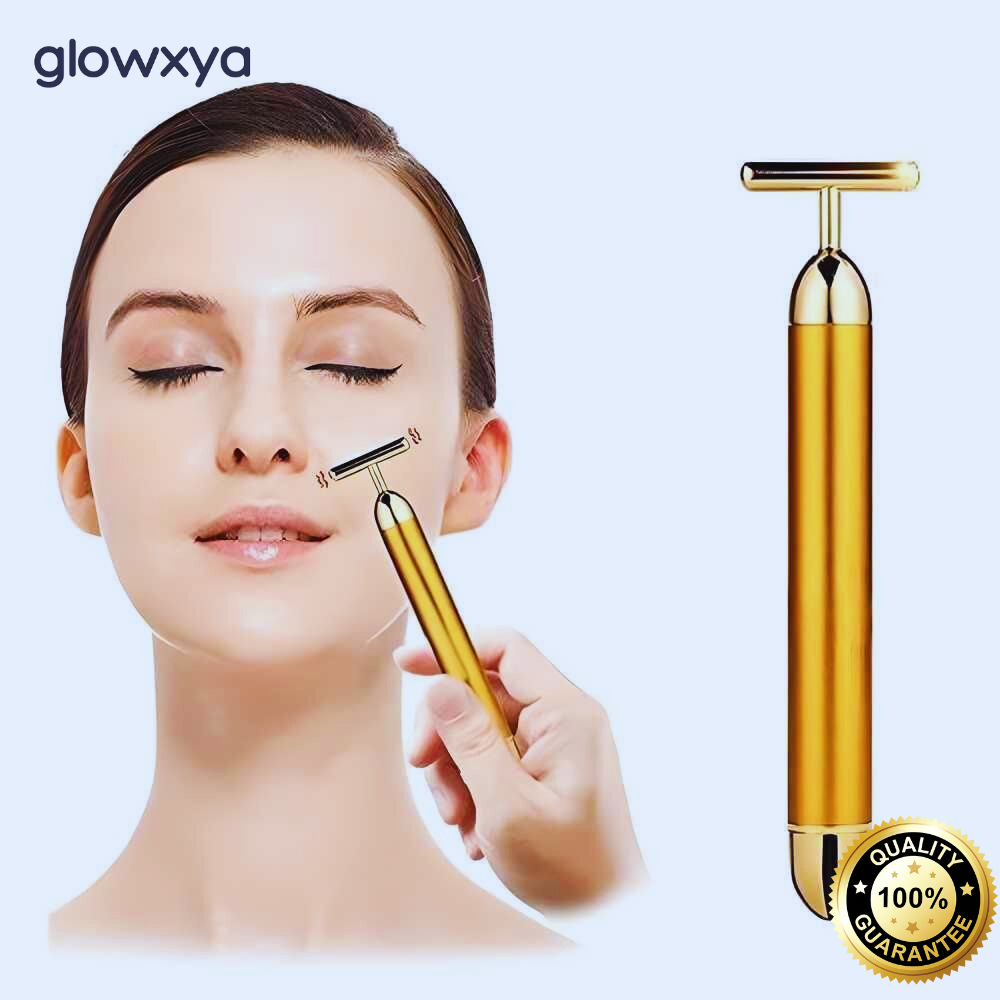 24K Gold Energy Beauty Bar Electric Facial Massage Roller